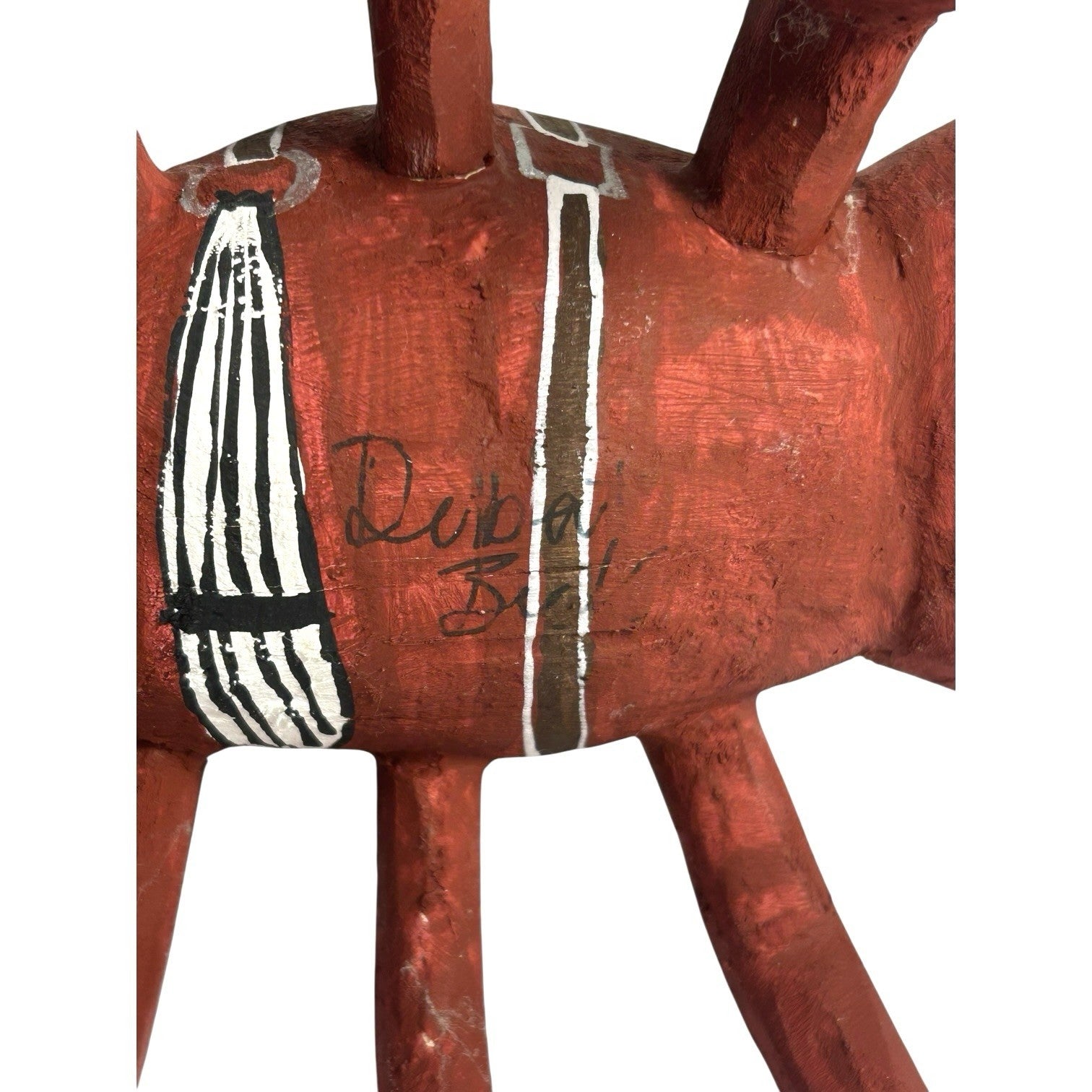 Vintage Native American Delbert Buck Whimsical Cowboy On Giant Ant Sculpture