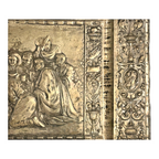 Antique Repousse Copper Relief Plaque Classical Figural Scene Wall Hanging