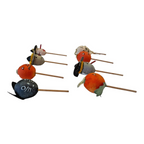 Vintage Japan Spun Cotton Halloween Cupcake Picks (Set of 8)
