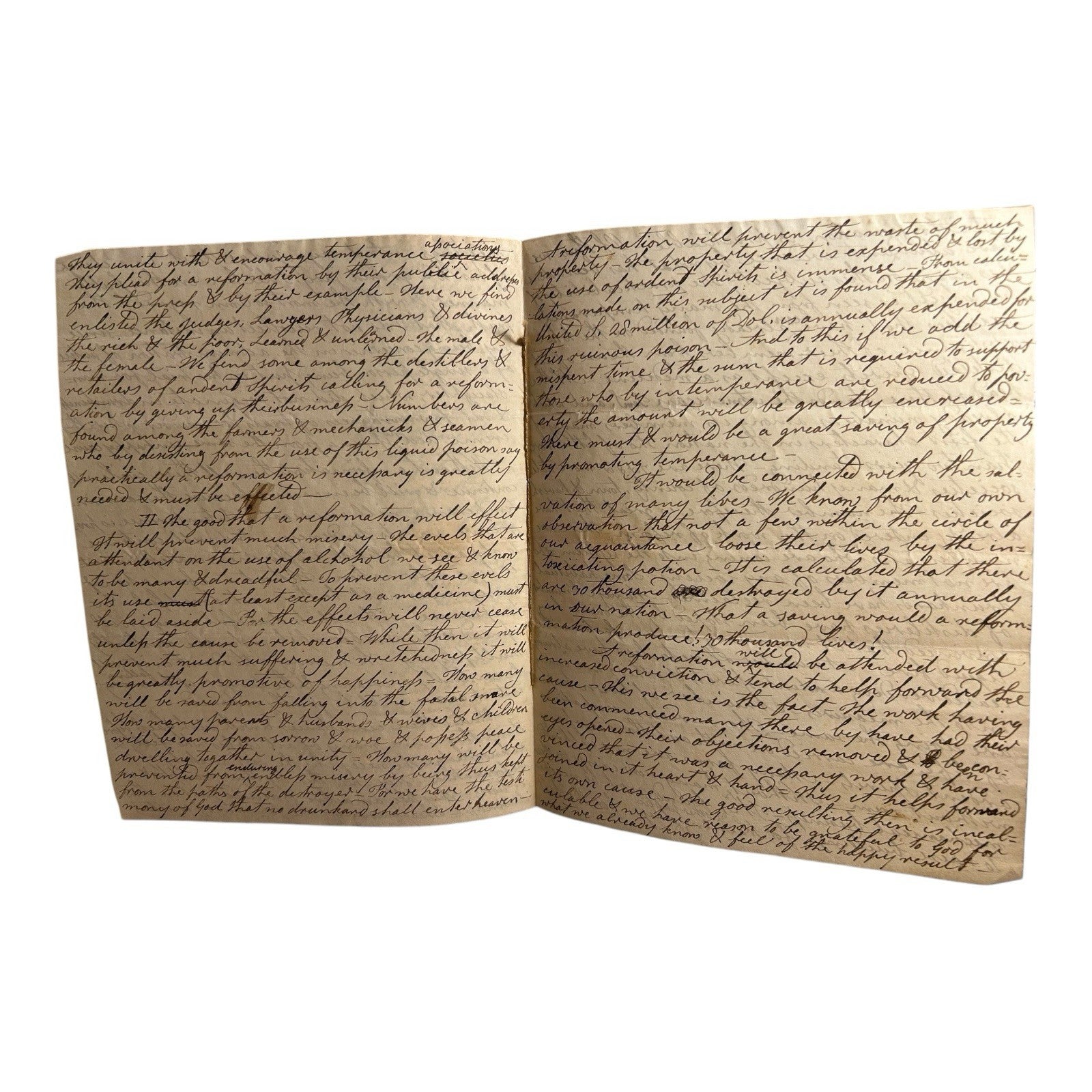 Antique 1800s Christian Handwritten Sermon Manuscript by Rev Jonathan Harthing