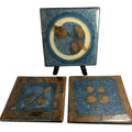 Vintage Set of 3  Mid Century Potter Michael Cohen Pottery Tiles