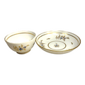 Antique Georgian Coalport Hand Painted Handless Teacup and Saucer