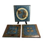 Vintage Set of 3  Mid Century Potter Michael Cohen Pottery Tiles