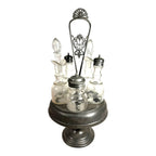 Antique 5 Piece Spinning Silverplate Condiment Set