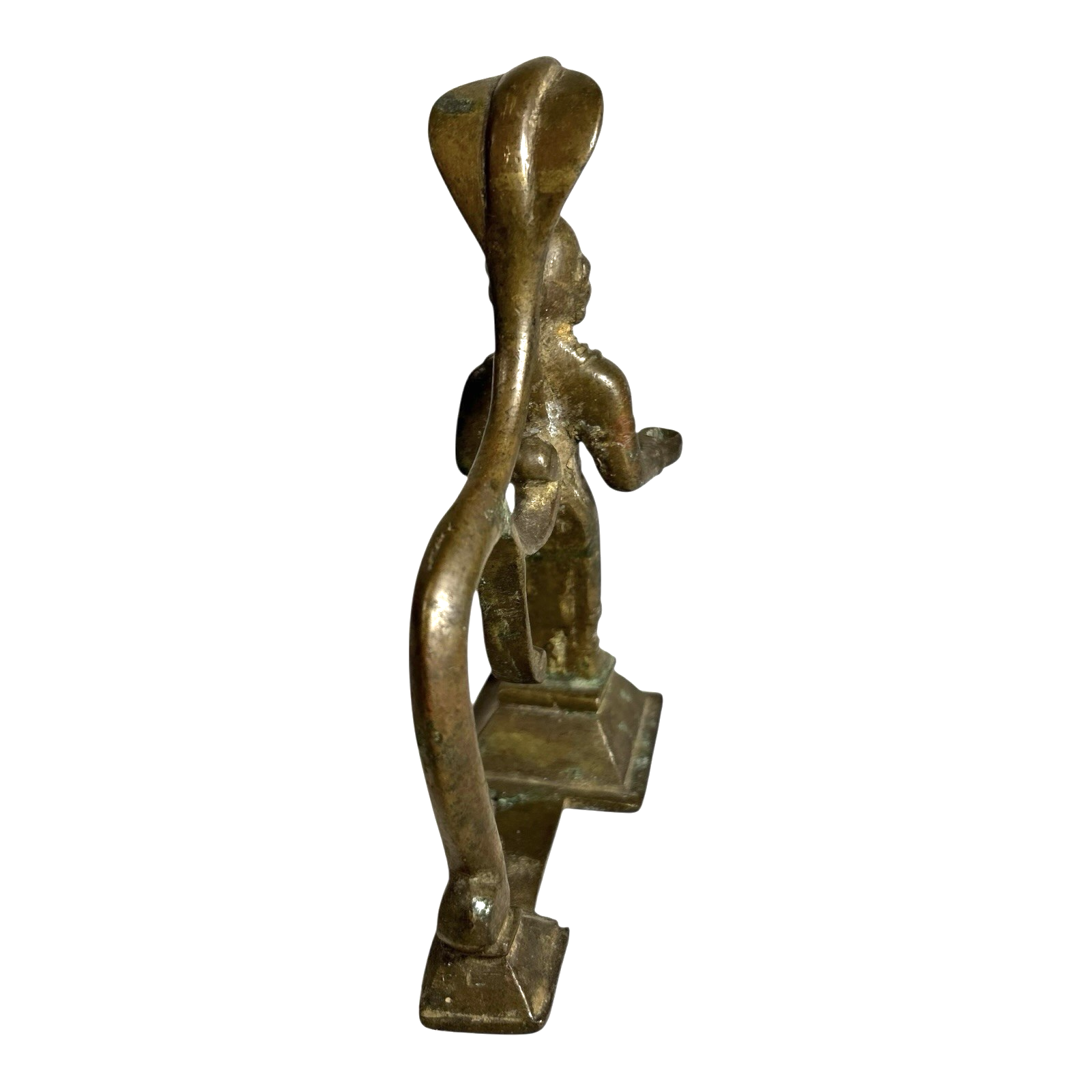 Antique Indian Brass Hindu Deity Cobra Snake Figure Sculpture Incense Holder