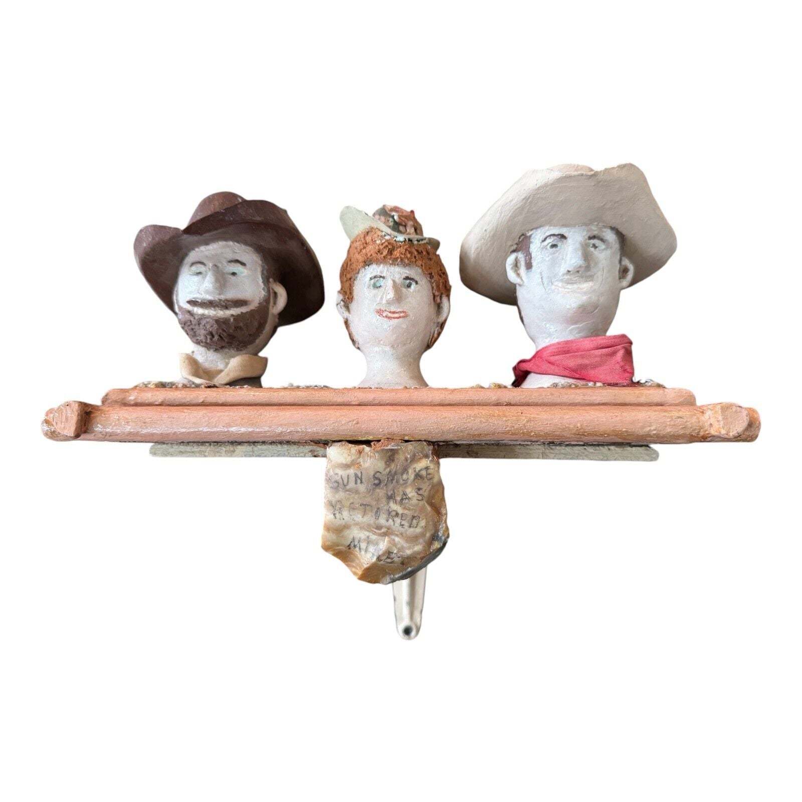 Vintage Gunsmoke Characters Hanging Shelf (Western Americana Decor)
