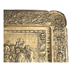 Antique Repousse Copper Relief Plaque Classical Figural Scene Wall Hanging