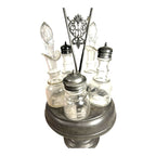 Antique 5 Piece Spinning Silverplate Condiment Set