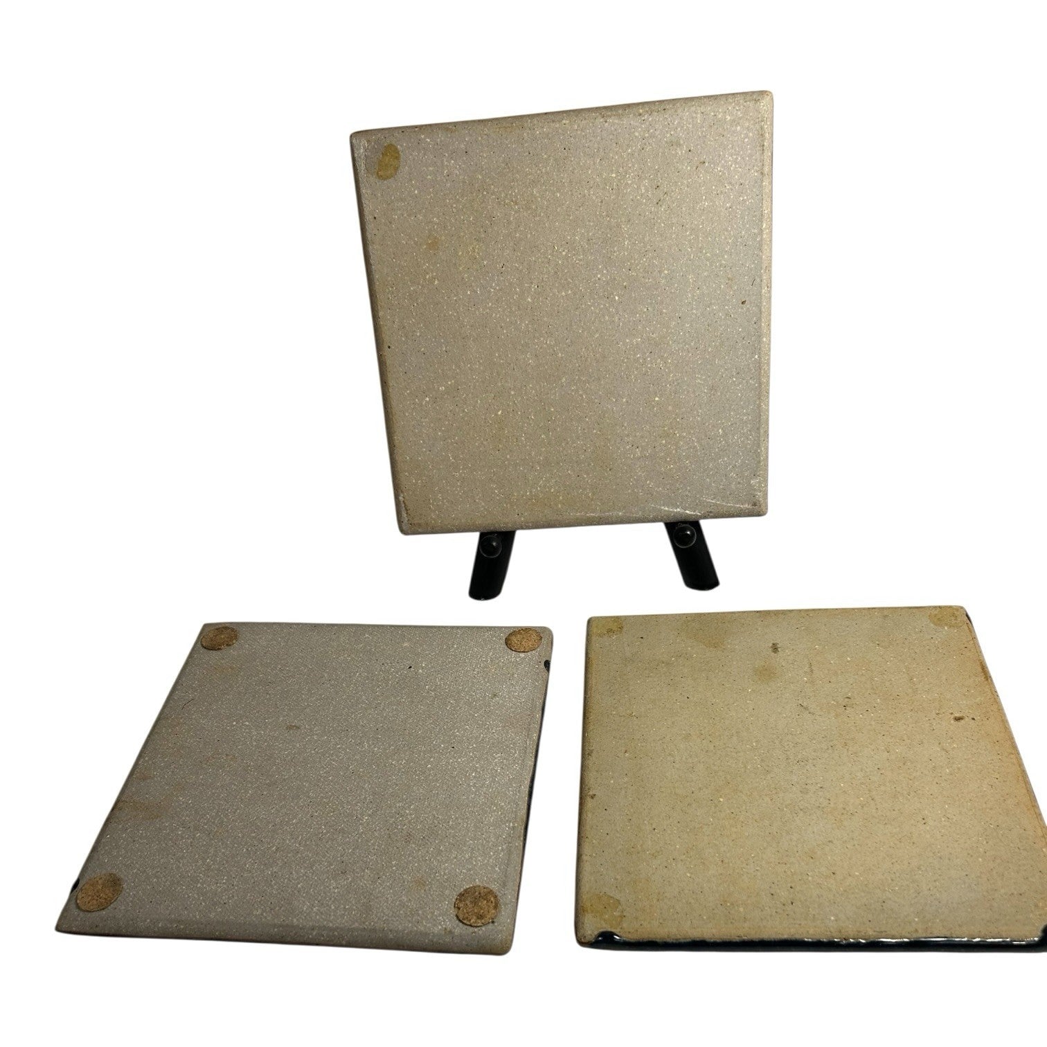 Vintage Set of 3  Mid Century Potter Michael Cohen Pottery Tiles