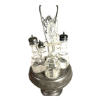 Antique 5 Piece Spinning Silverplate Condiment Set
