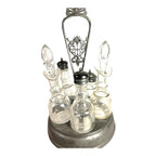 Antique 5 Piece Spinning Silverplate Condiment Set