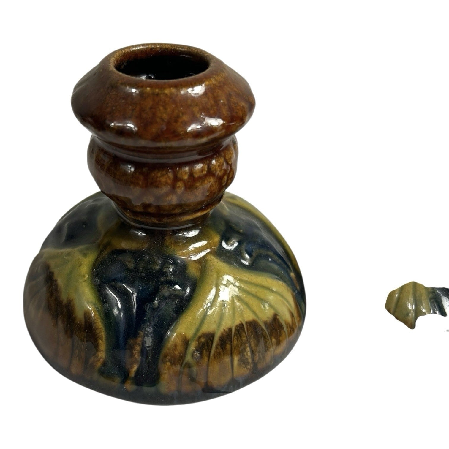 Antique Set of 2 Brush McCoy Amaryllis Candle Holders