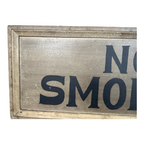 Antique Early 1900s Large Original Painted Wood "No Smoking" Advertising Sign