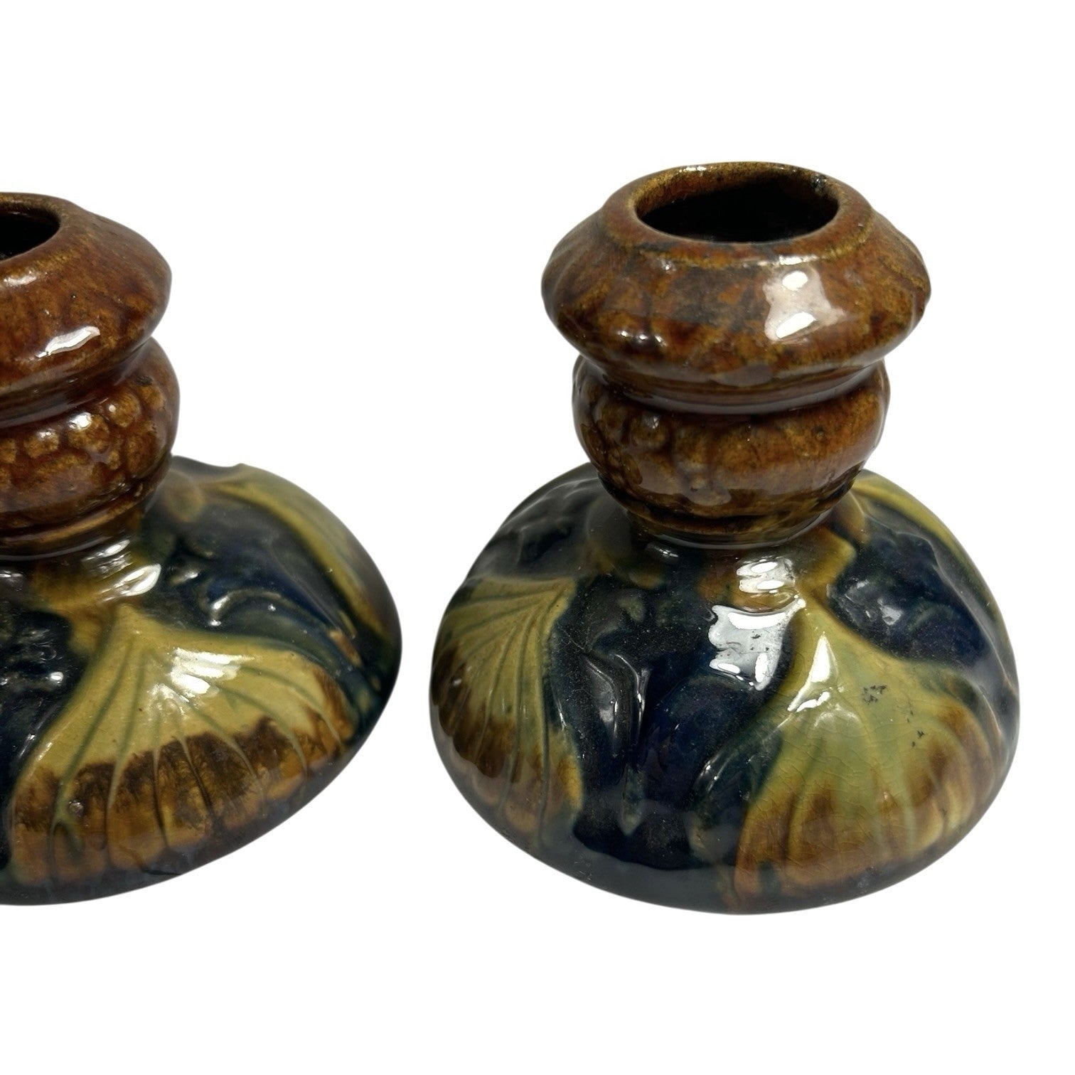 Antique Set of 2 Brush McCoy Amaryllis Candle Holders
