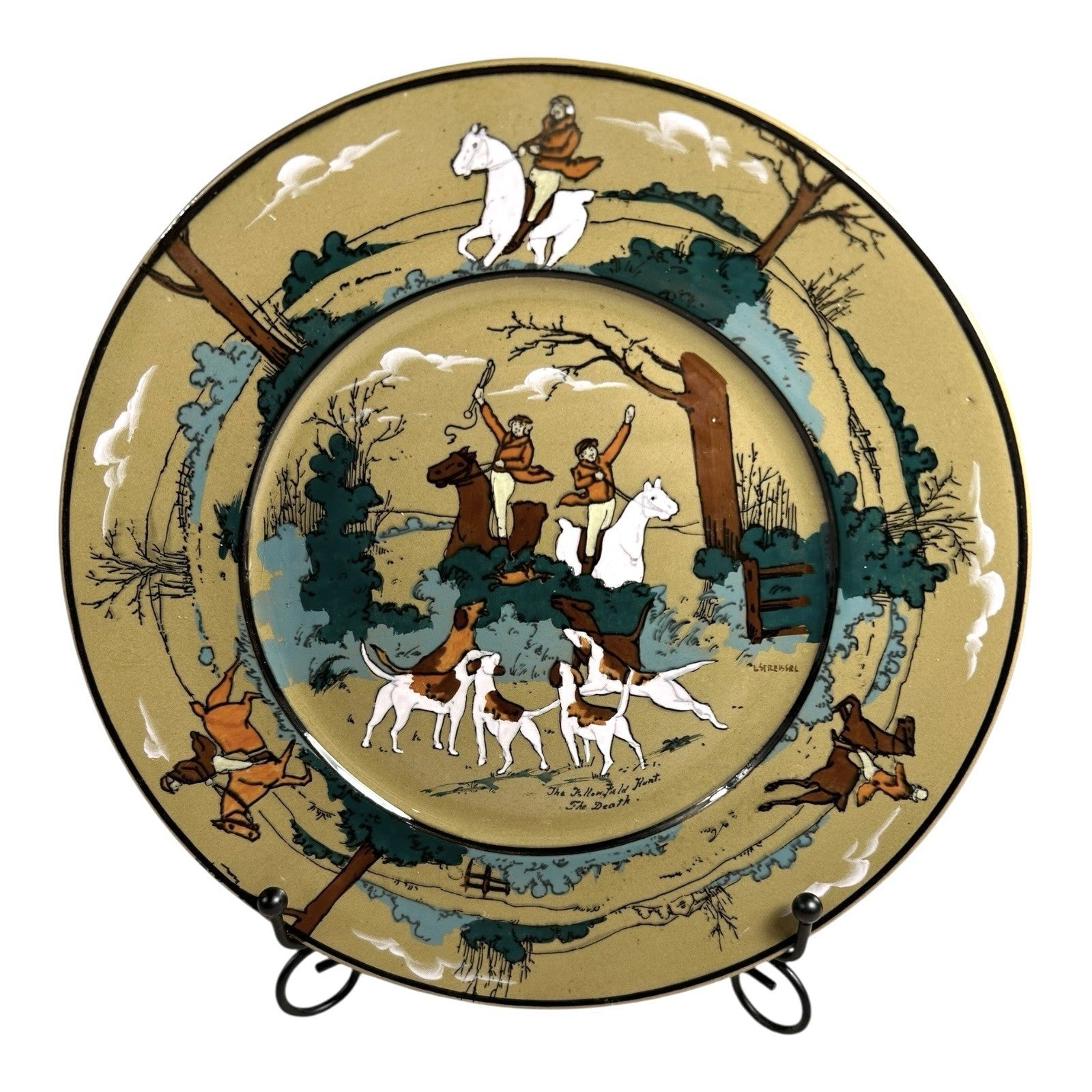 Antique Buffalo Pottery Deldare Ware Plate - Fallowfield Hunt Series