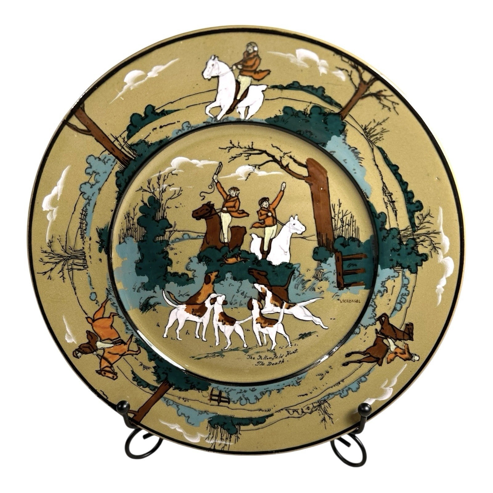 Antique Buffalo Pottery Deldare Ware Plate - Fallowfield Hunt Series
