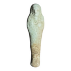 Ancient Egyptian Hand-Carved Faience Glazed Stone Ushabti Figure - Tomb Art