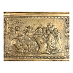 Antique Repousse Copper Relief Plaque Classical Figural Scene Wall Hanging