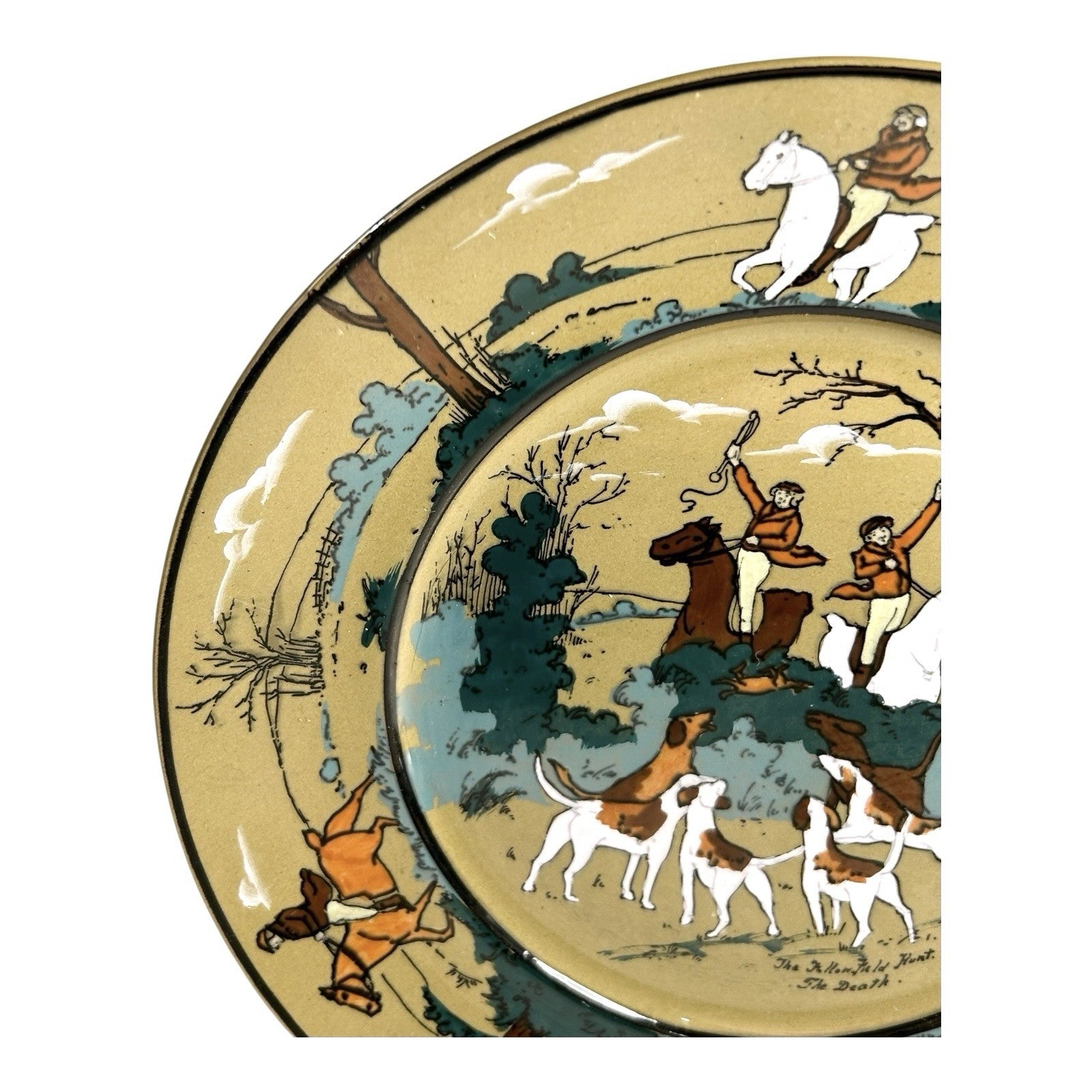 Antique Buffalo Pottery Deldare Ware Plate - Fallowfield Hunt Series