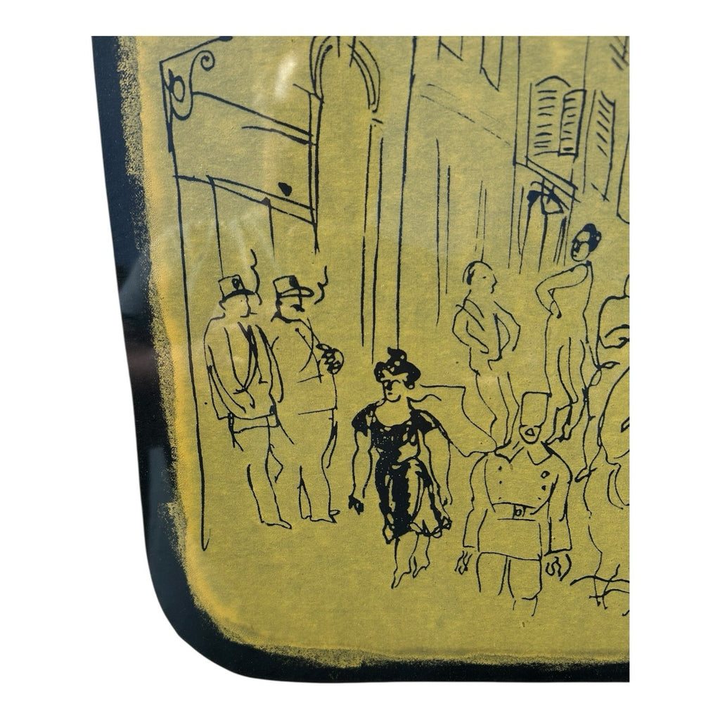 Vintage Framed Raoul Dufy - France (1877 - 1953) Paris Street Scene Screenprint