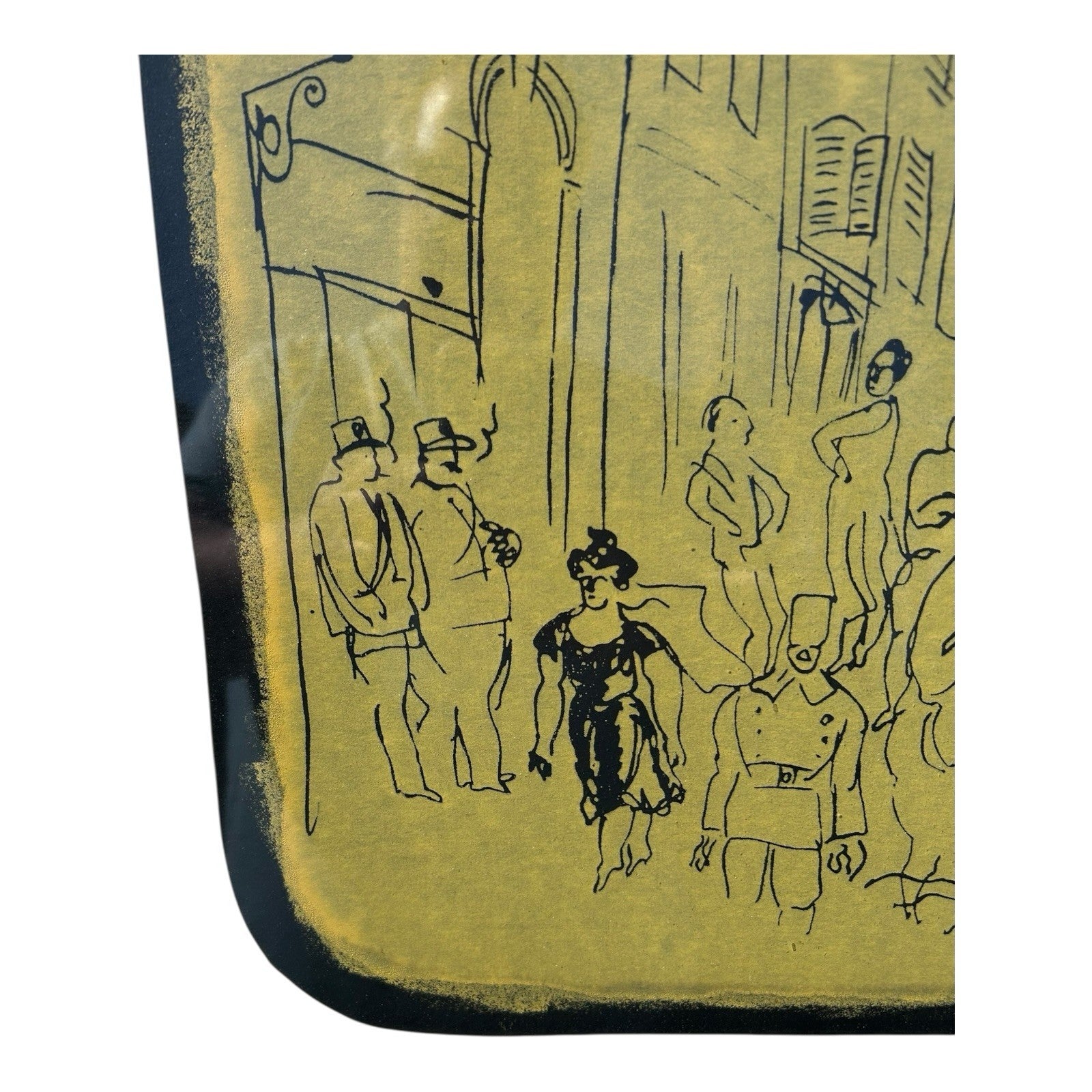 Vintage Framed Raoul Dufy - France (1877 - 1953) Paris Street Scene Screenprint