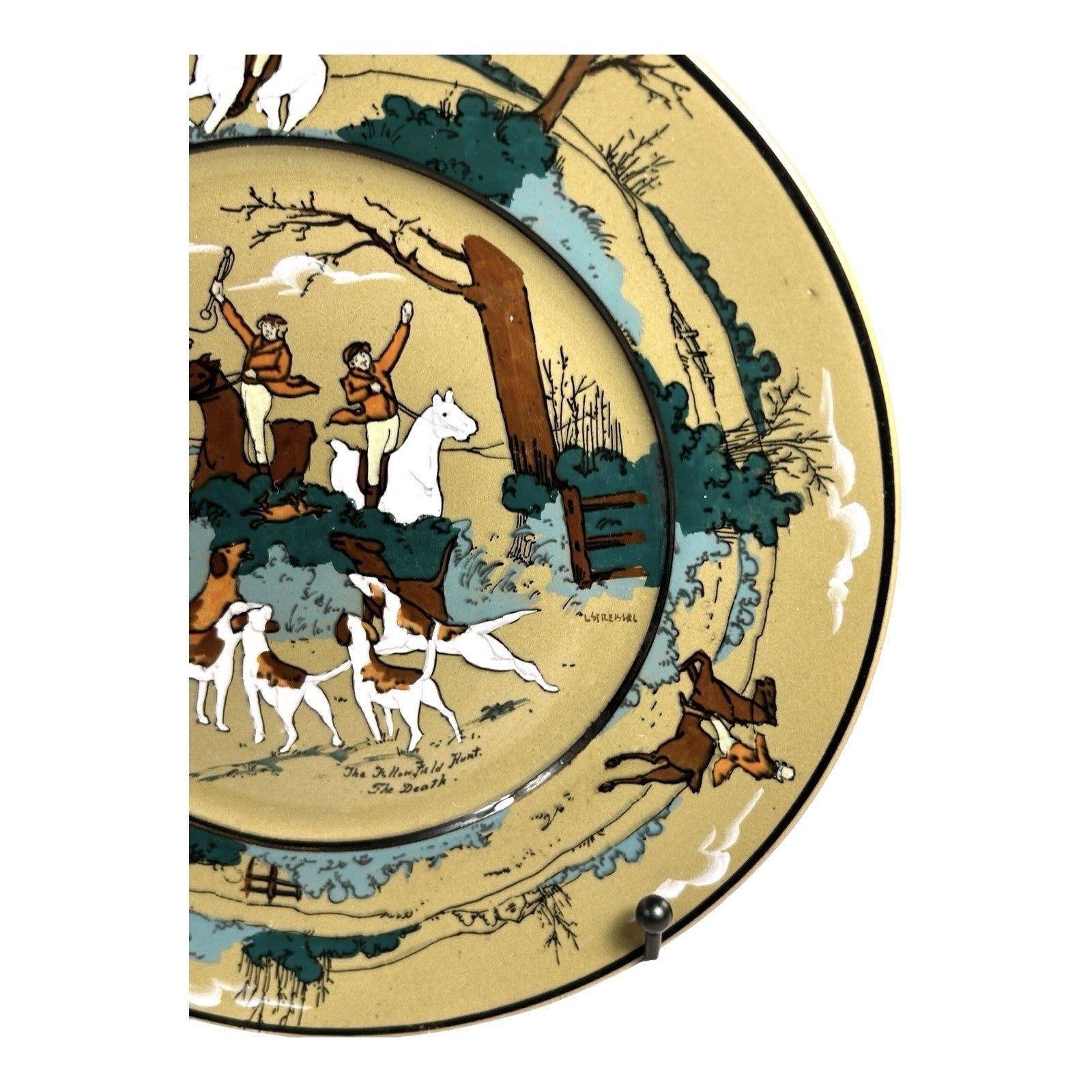 Antique Buffalo Pottery Deldare Ware Plate - Fallowfield Hunt Series