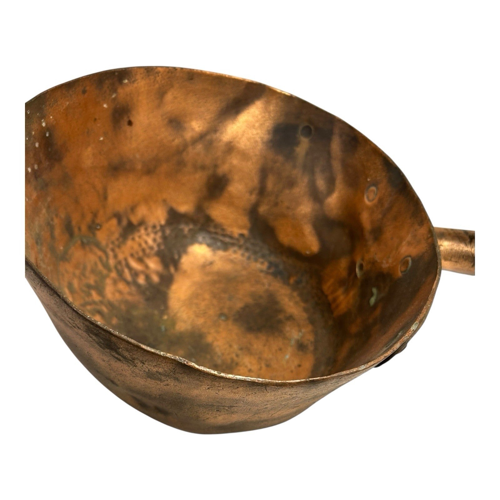 Antique Farmhouse Decorative Handled Copper Pot or Planter