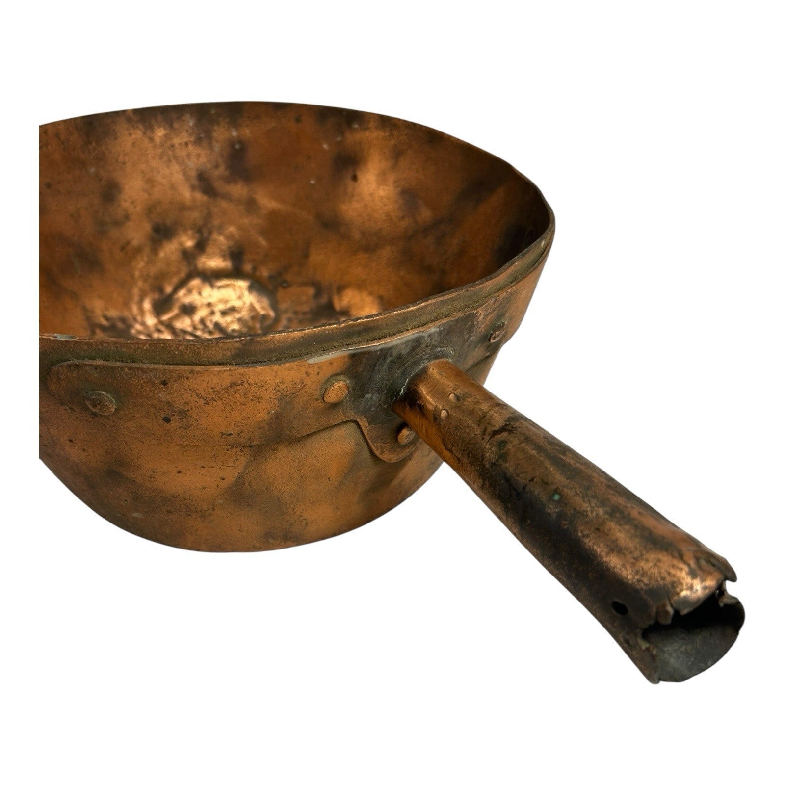 Antique Farmhouse Decorative Handled Copper Pot or Planter