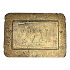 Antique Repousse Copper Relief Plaque Classical Figural Scene Wall Hanging