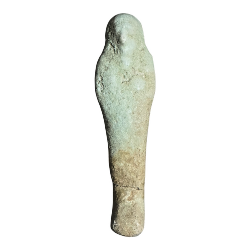 Ancient Egyptian Hand-Carved Faience Glazed Stone Ushabti Figure - Tomb Art