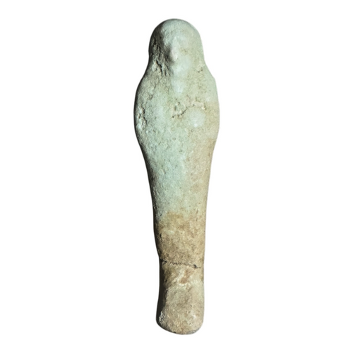 Ancient Egyptian Hand-Carved Faience Glazed Stone Ushabti Figure - Tomb Art