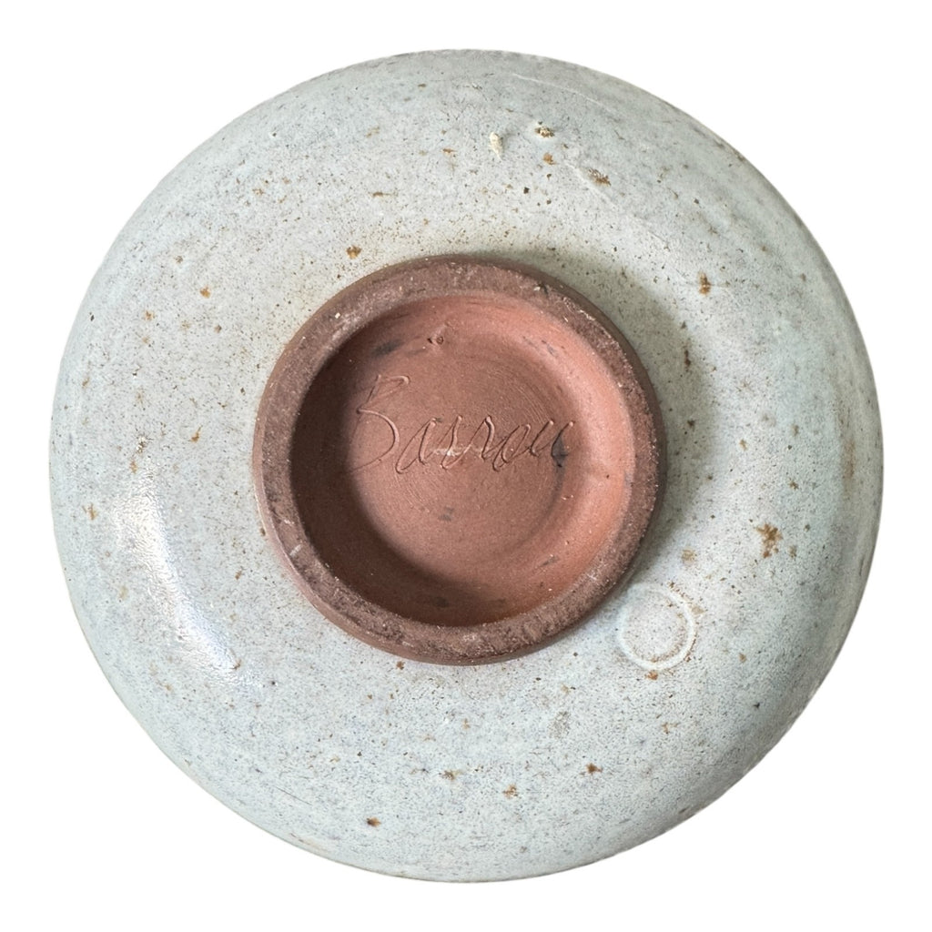 Vintage Studio Art Stoneware Pottery Lidded Jar - Signed Barrou