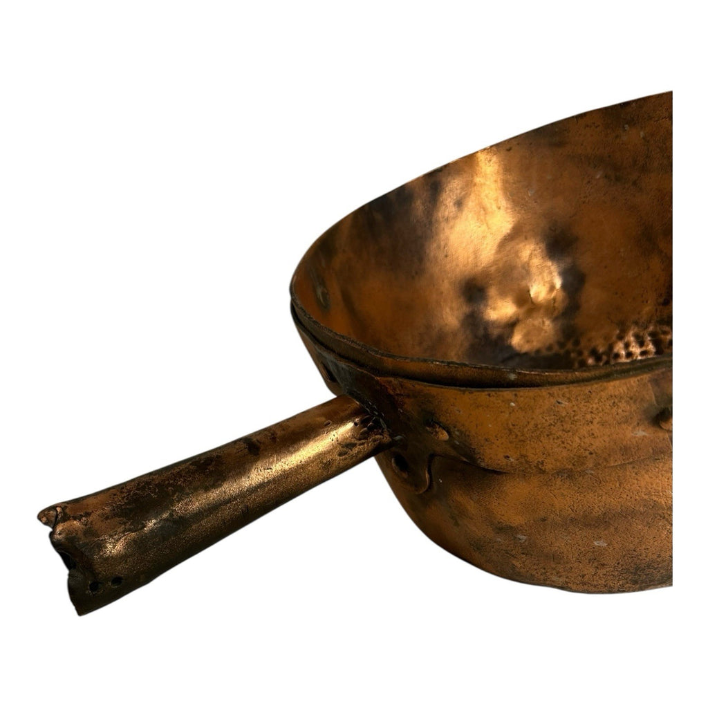 Antique Farmhouse Decorative Handled Copper Pot or Planter