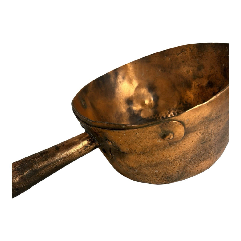 Antique Farmhouse Decorative Handled Copper Pot or Planter