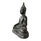 Antique Thai Burmese Bronze Seated Buddha Statue - Mon Period Style