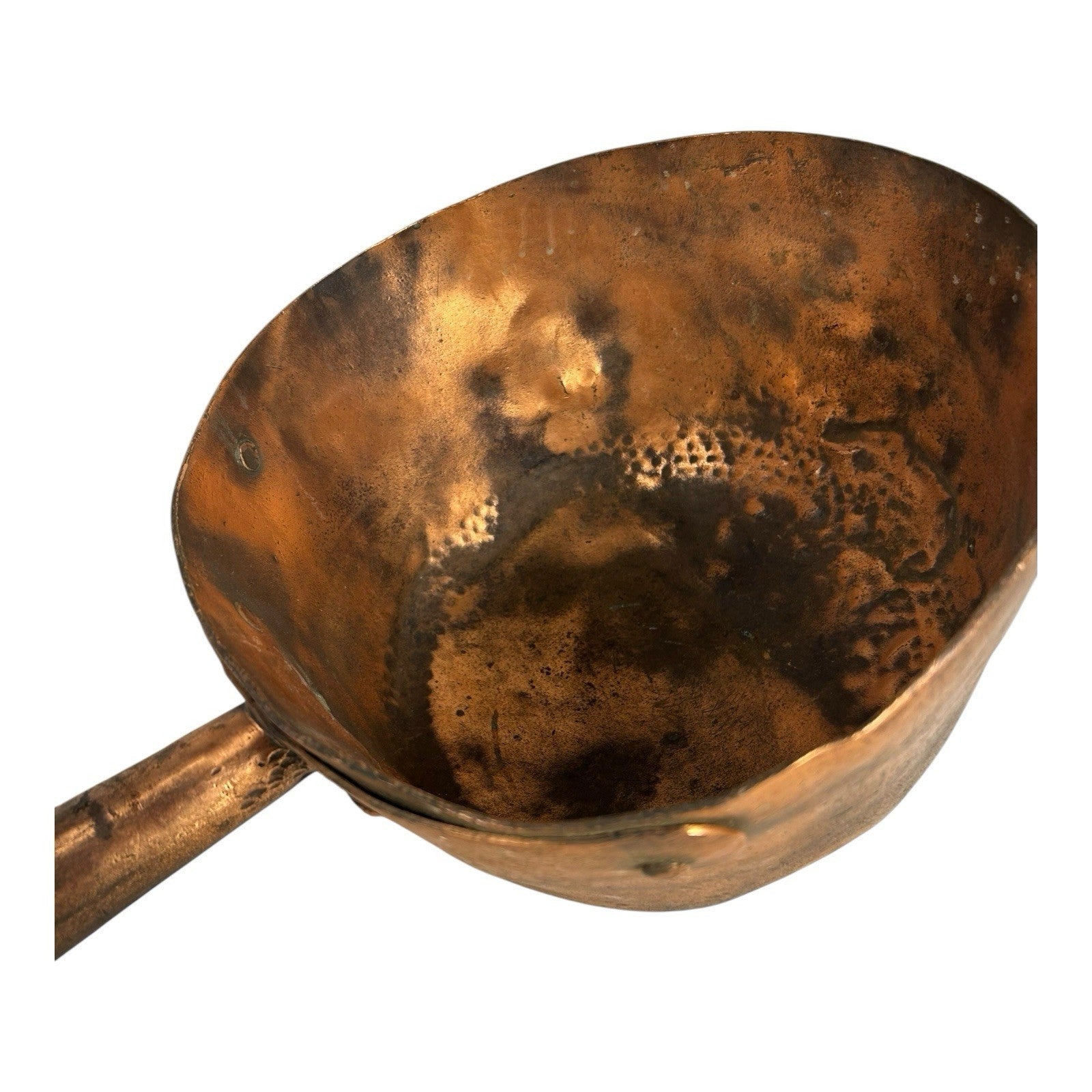 Antique Farmhouse Decorative Handled Copper Pot or Planter