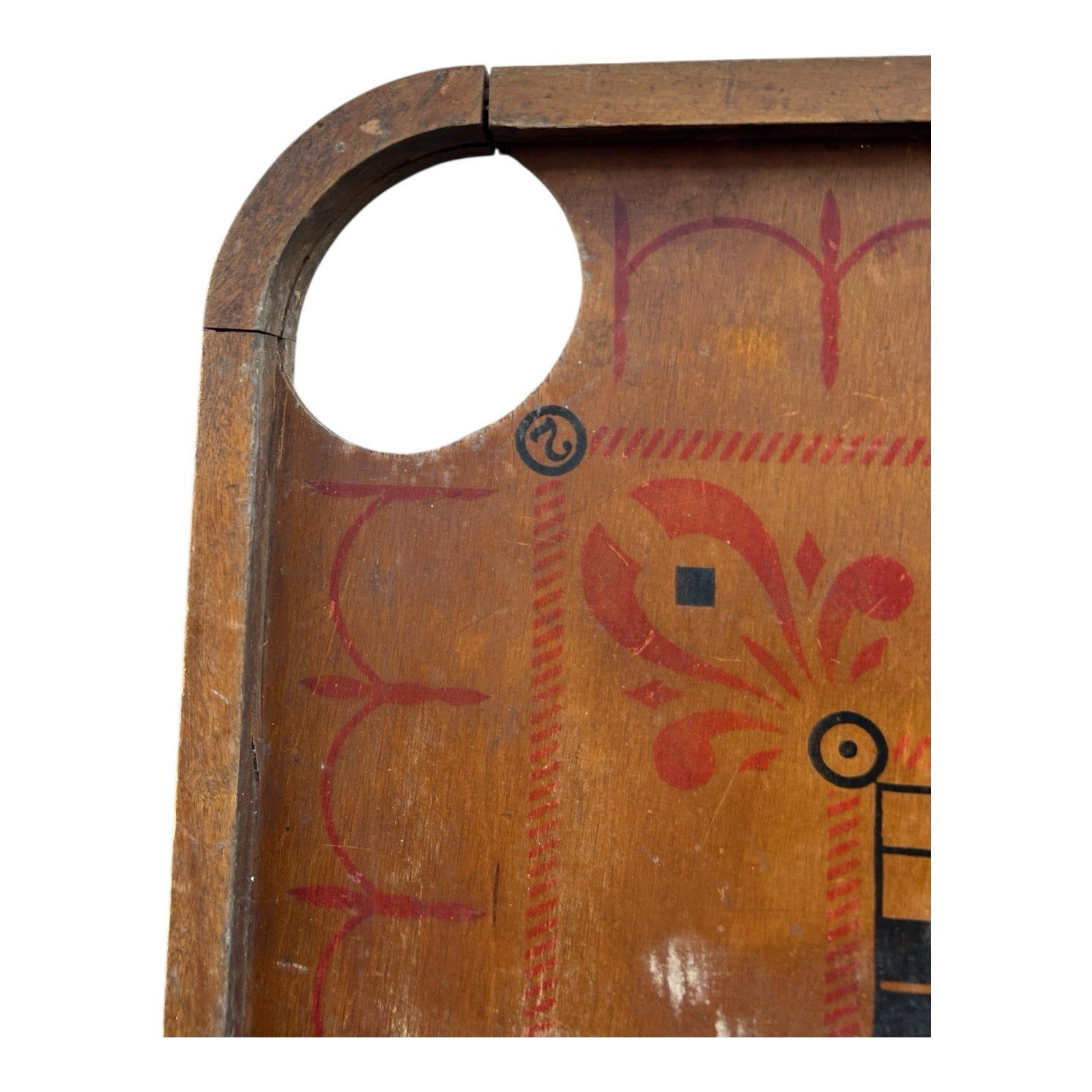 Antique Double Sided Game Board Early Carrom Game