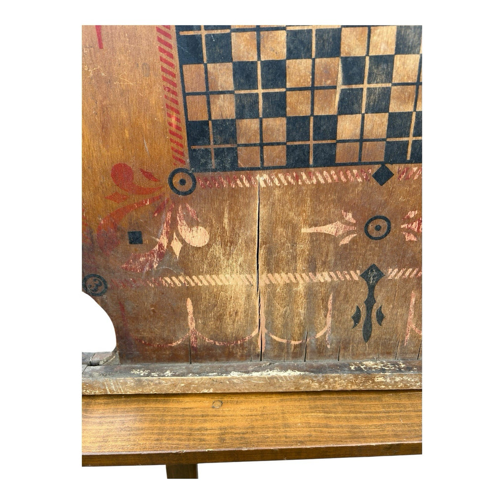 Antique Double Sided Game Board Early Carrom Game
