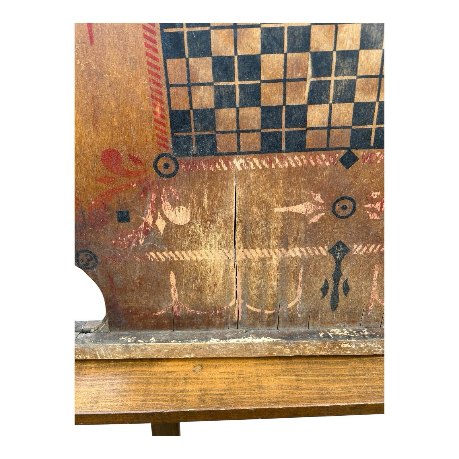 Antique Double Sided Game Board Early Carrom Game