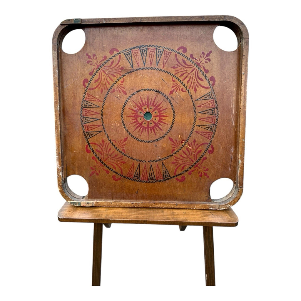 Antique Double Sided Game Board Early Carrom Game