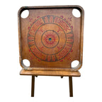 Antique Double Sided Game Board Early Carrom Game