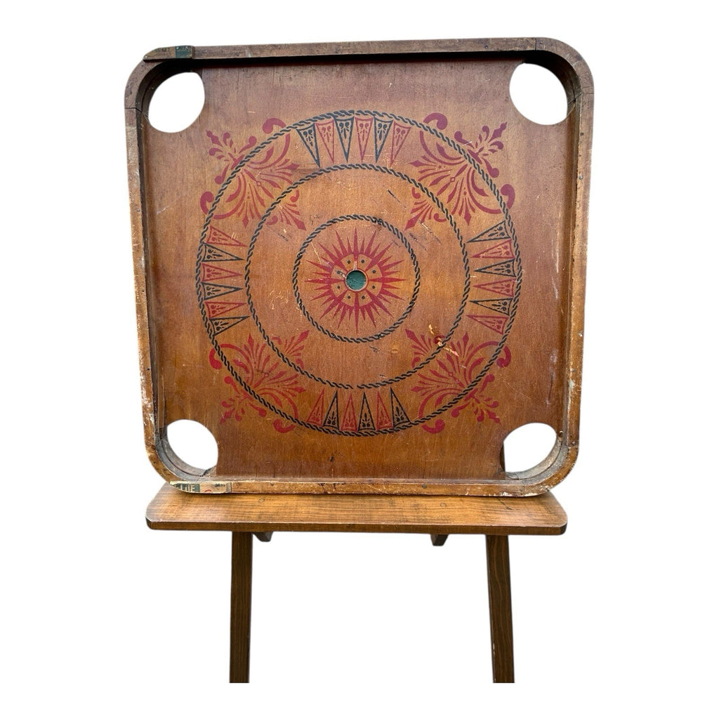 Antique Double Sided Game Board Early Carrom Game
