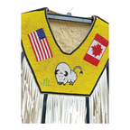 Vintage Native American Beaded Powwow Vest Regalia Buffalo Fringe, US / Canada