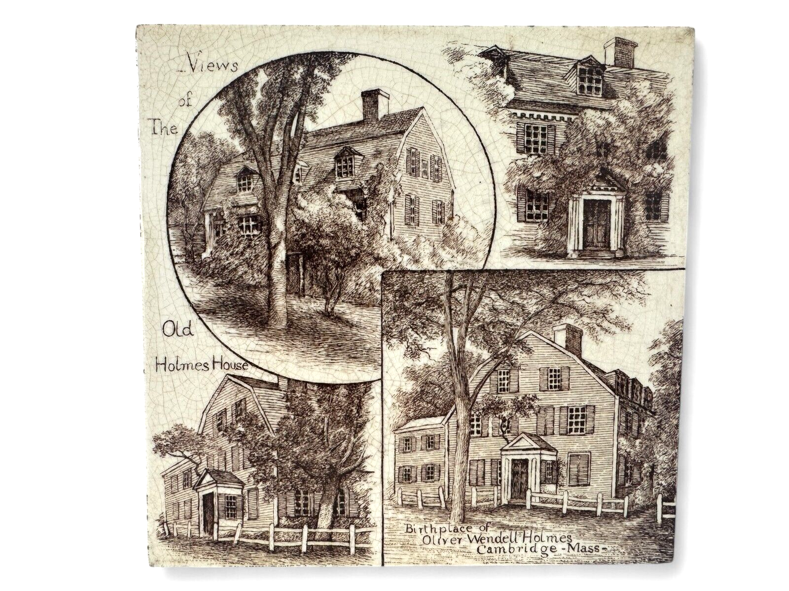 Antique Minton's China Works The Old Holmes House Decorative Ceramic Tile