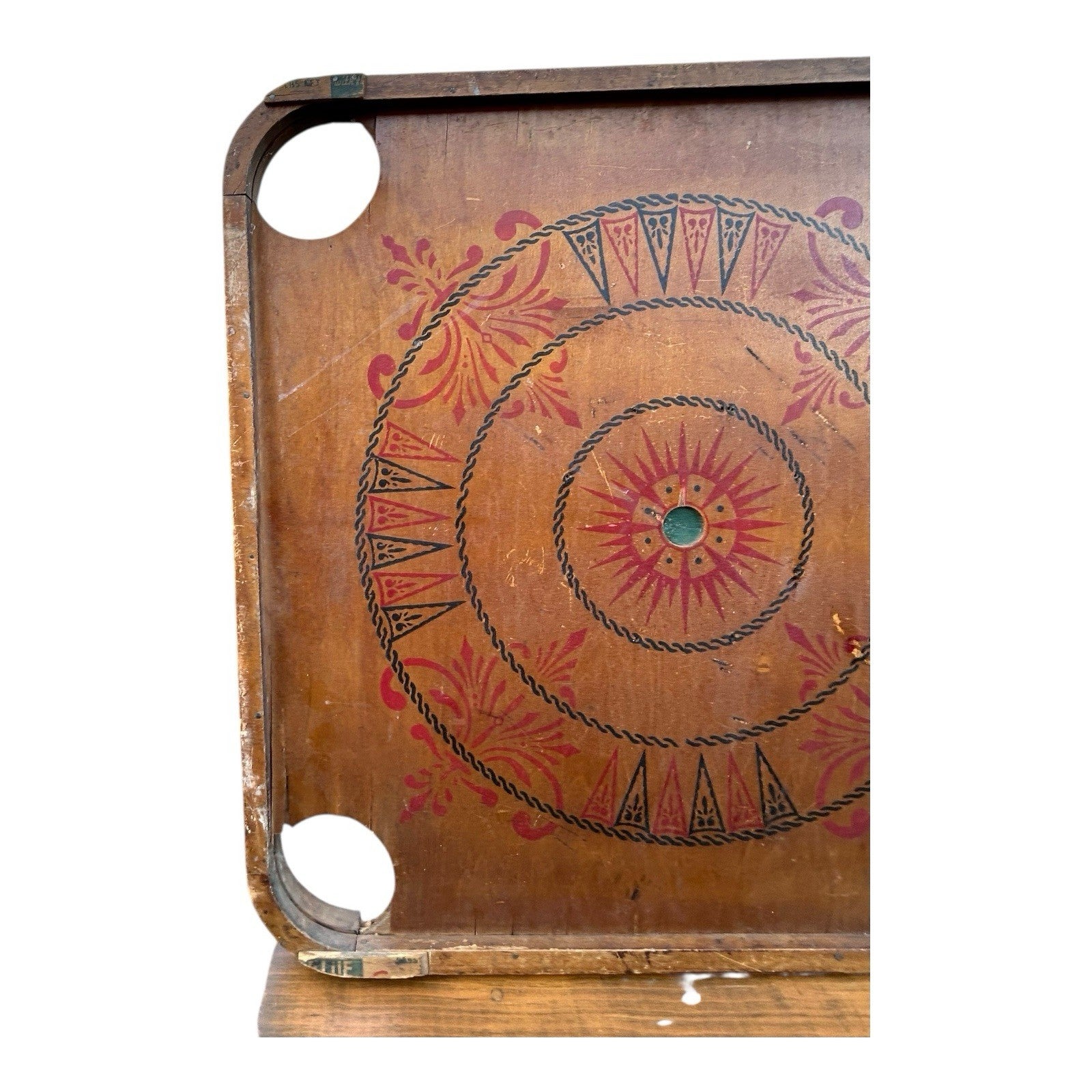 Antique Double Sided Game Board Early Carrom Game