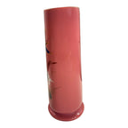 Antique French Painted Floral Opaline Pink Glass Vase (Cipher)