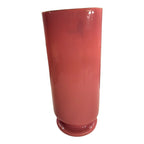Antique French Painted Floral Opaline Pink Glass Vase (Cipher)