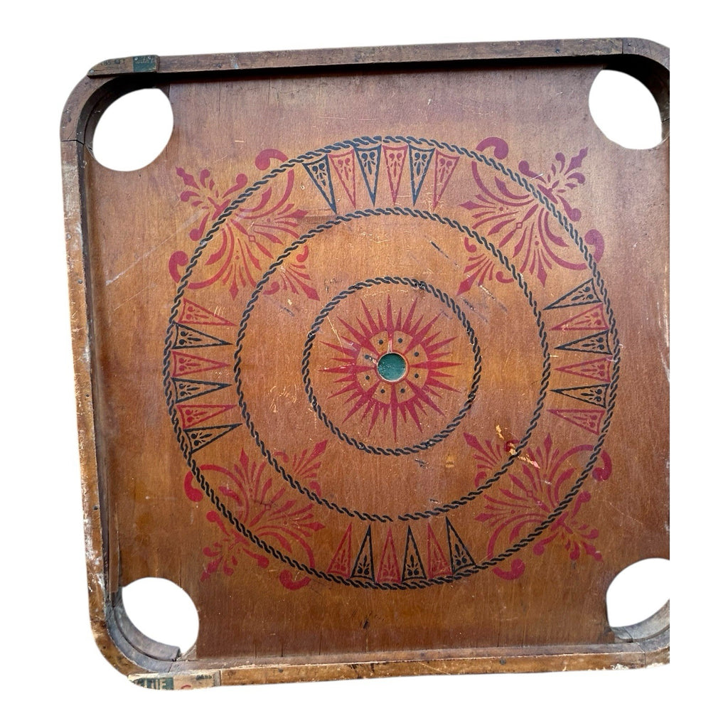 Antique Double Sided Game Board Early Carrom Game