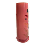 Antique French Painted Floral Opaline Pink Glass Vase (Cipher)