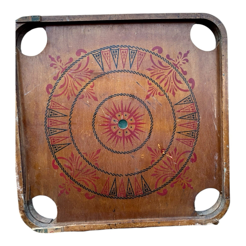 Antique Double Sided Game Board Early Carrom Game